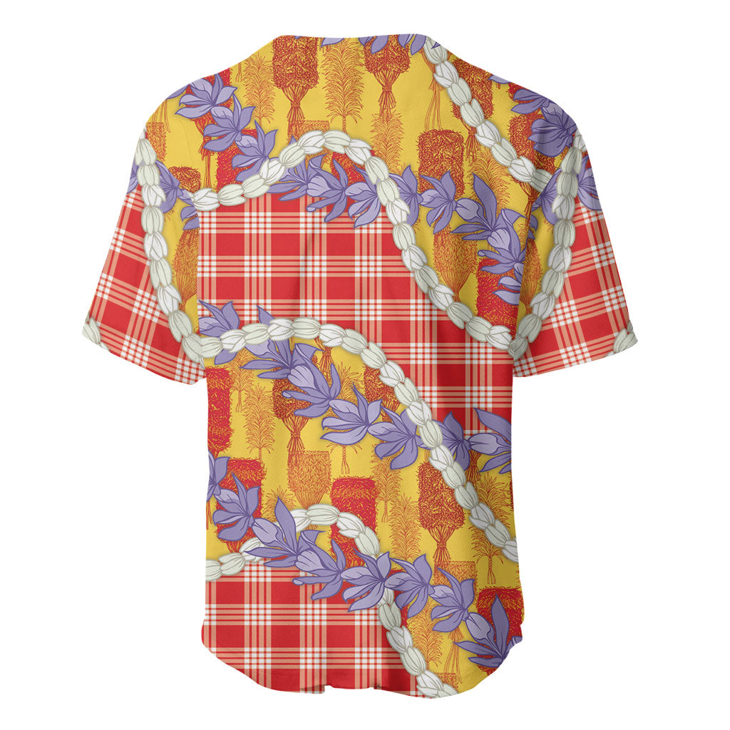 Hawaii Kahili Palaka Motifs Baseball Jersey Hawaiian Honohono Pikake Lei