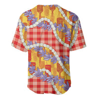 Hawaii Kahili Palaka Motifs Baseball Jersey Hawaiian Honohono Pikake Lei