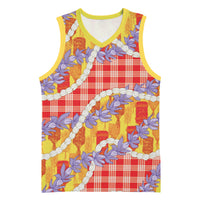 Hawaii Kahili Palaka Motifs Basketball Jersey Hawaiian Honohono Pikake Lei
