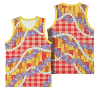 Hawaii Kahili Palaka Motifs Basketball Jersey Hawaiian Honohono Pikake Lei