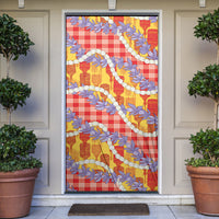 Hawaii Kahili Palaka Motifs Door Cover Hawaiian Honohono Pikake Lei