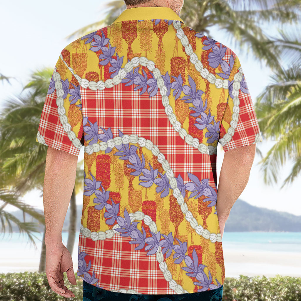 Hawaii Kahili Palaka Motifs Hawaiian Shirt Hawaiian Honohono Pikake Lei