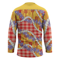 Hawaii Kahili Palaka Motifs Hockey Jersey Hawaiian Honohono Pikake Lei