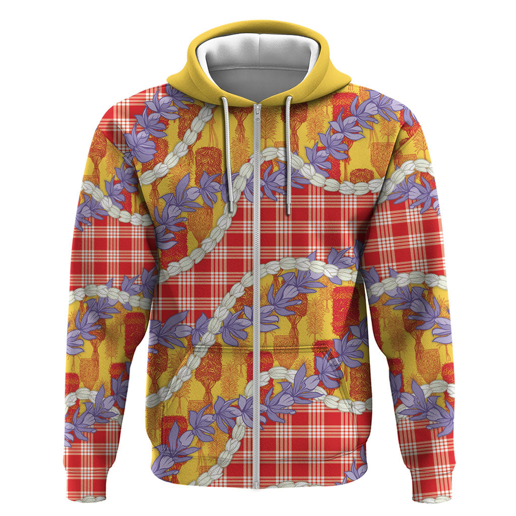 Hawaii Kahili Palaka Motifs Hoodie Hawaiian Honohono Pikake Lei