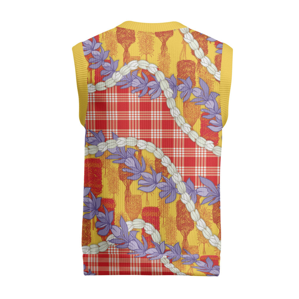 Hawaii Kahili Palaka Motifs Christmas Knitted V-Neck Vest Hawaiian Honohono Pikake Lei LT14 - Polynesian Pride