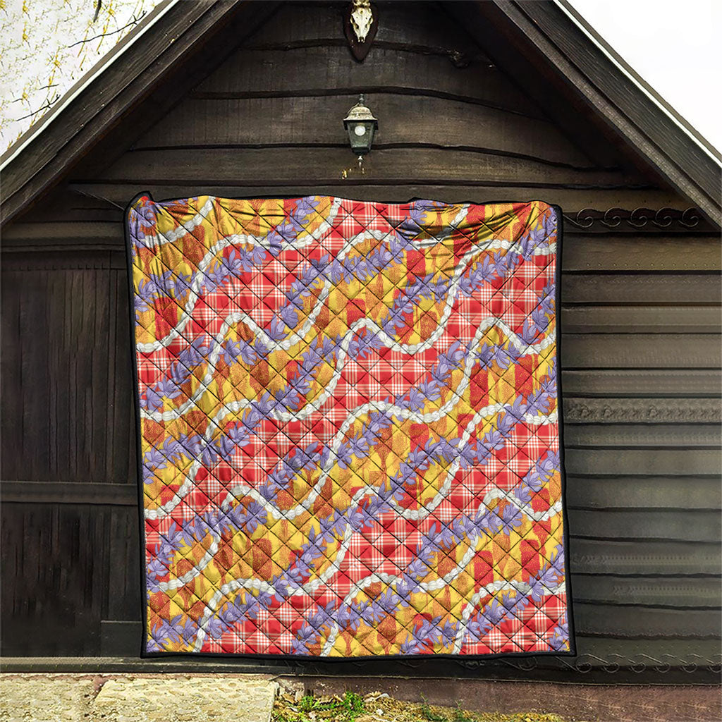 Hawaii Kahili Palaka Motifs Quilt Hawaiian Honohono Pikake Lei