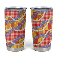 Hawaii Kahili Palaka Motifs Tumbler Cup Hawaiian Honohono Pikake Lei