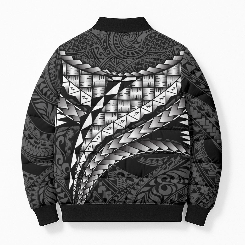 Hawaii Lauhala Tattoo Bomber Puffer Jacket Hawaiian Hala Leaf Weaving