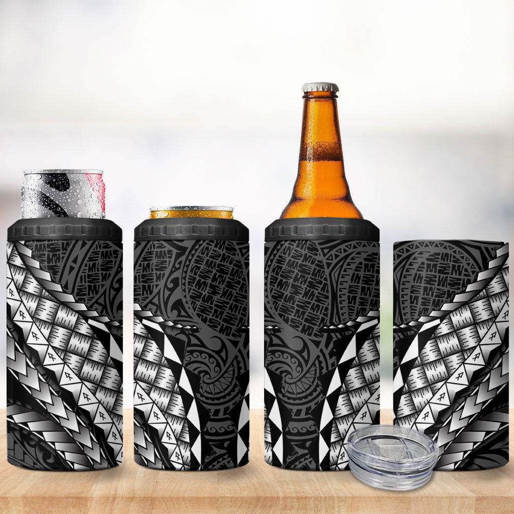 Hawaii Lauhala Tattoo 4 in 1 Can Cooler Tumbler Hawaiian Hala Leaf Weaving