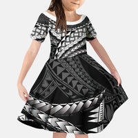 Hawaii Lauhala Tattoo Family Matching Off The Shoulder Long Sleeve Dress and Hawaiian Shirt Hawaiian Hala Leaf Weaving