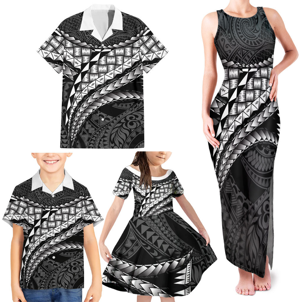 Hawaii Lauhala Tattoo Family Matching Tank Maxi Dress and Hawaiian Shirt Hawaiian Hala Leaf Weaving