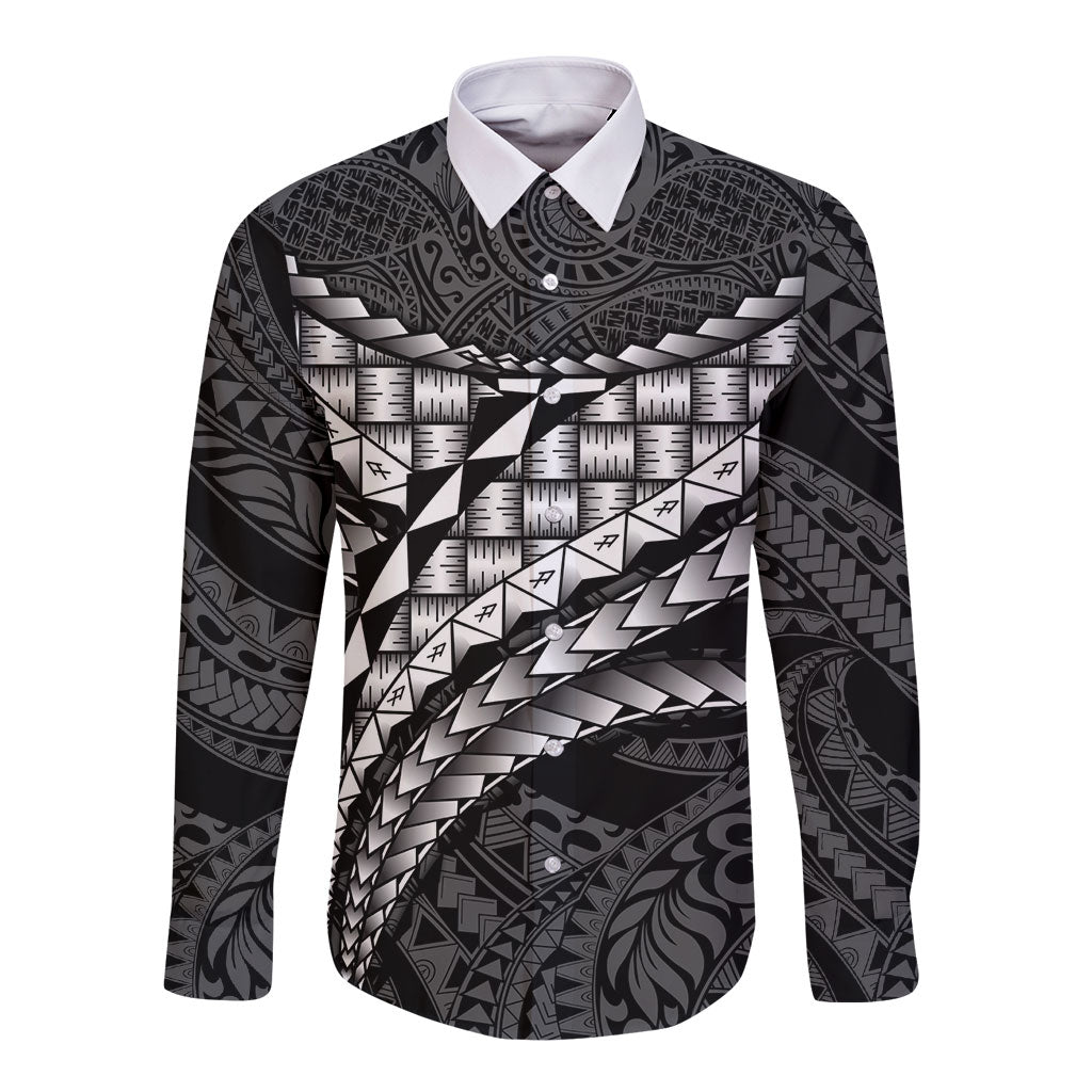 Hawaii Lauhala Tattoo Long Sleeve Button Shirt Hawaiian Hala Leaf Weaving