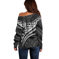 Hawaii Lauhala Tattoo Off Shoulder Sweater Hawaiian Hala Leaf Weaving