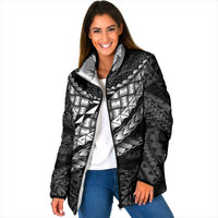 Hawaii Lauhala Tattoo Padded Jacket Hawaiian Hala Leaf Weaving