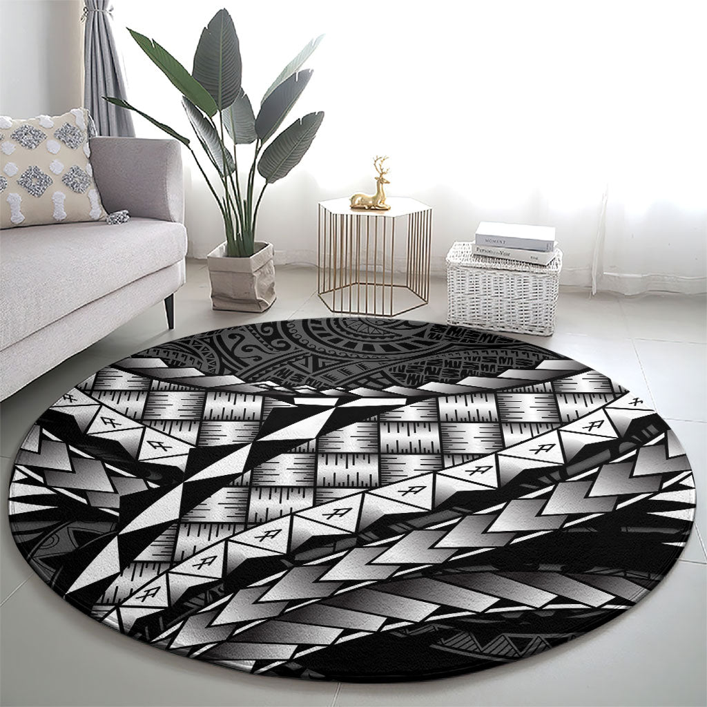 Hawaii Lauhala Tattoo Round Carpet Hawaiian Hala Leaf Weaving