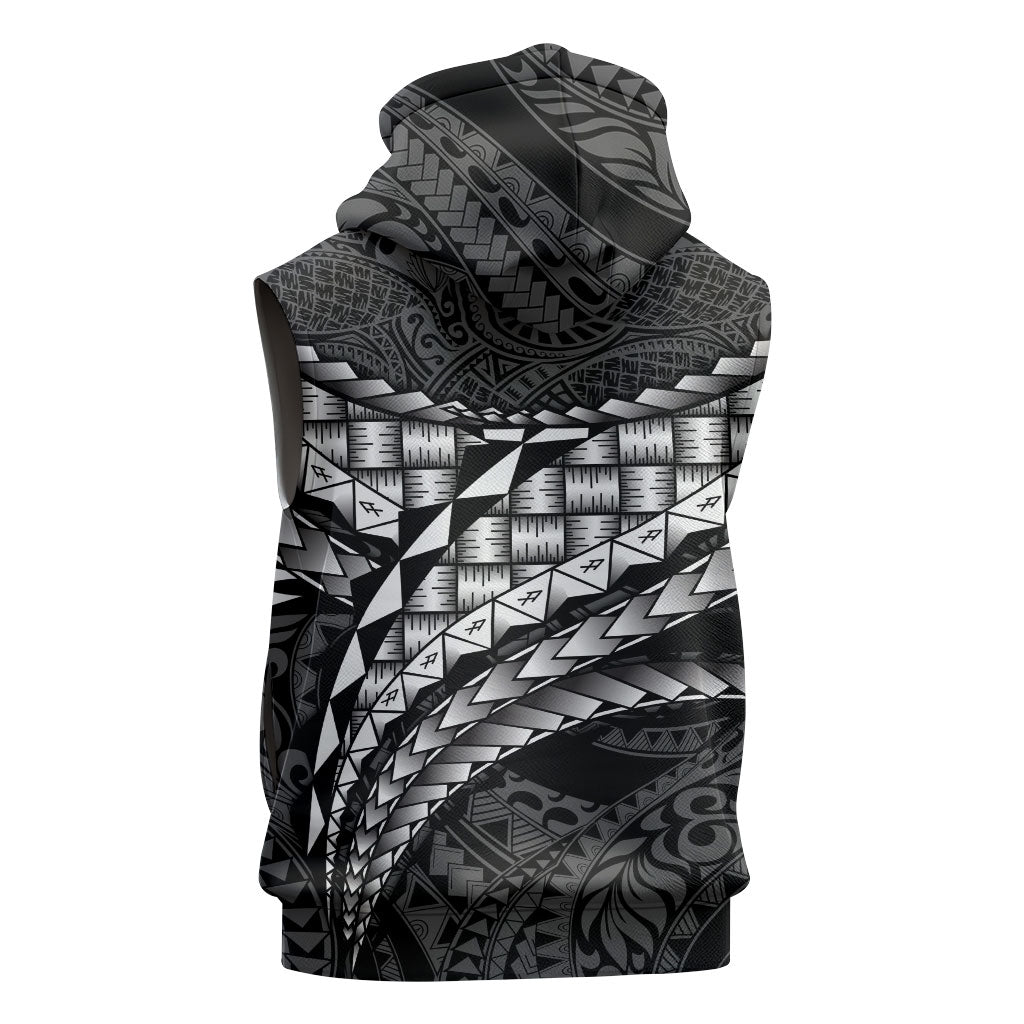 Hawaii Lauhala Tattoo Sleeveless Zip Hoodie Hawaiian Hala Leaf Weaving