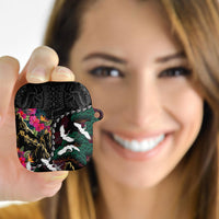 Hawaiian and Japanese Culture AirPods Case Crane Sakura Hibiscus Tropical Vibes