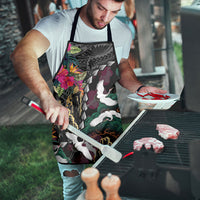 Hawaiian and Japanese Culture Apron Crane Sakura Hibiscus Tropical Vibes