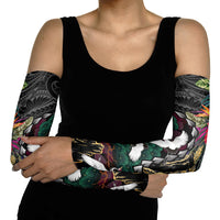 Hawaiian and Japanese Culture Arm Sleeves Crane Sakura Hibiscus Tropical Vibes