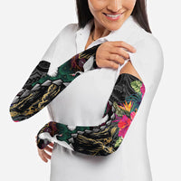 Hawaiian and Japanese Culture Arm Sleeves Crane Sakura Hibiscus Tropical Vibes