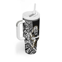 New Zealand Silver Fern Rugby Tumbler With Handle All Black Maori Version Black