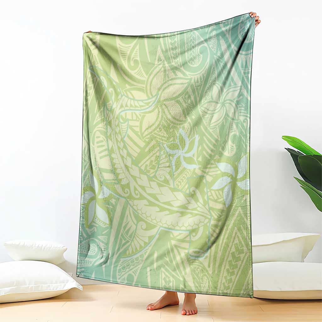 Baby Green Gradient Polynesia Blanket Hawaiian Tribal Hammerhead Shark Tattoo