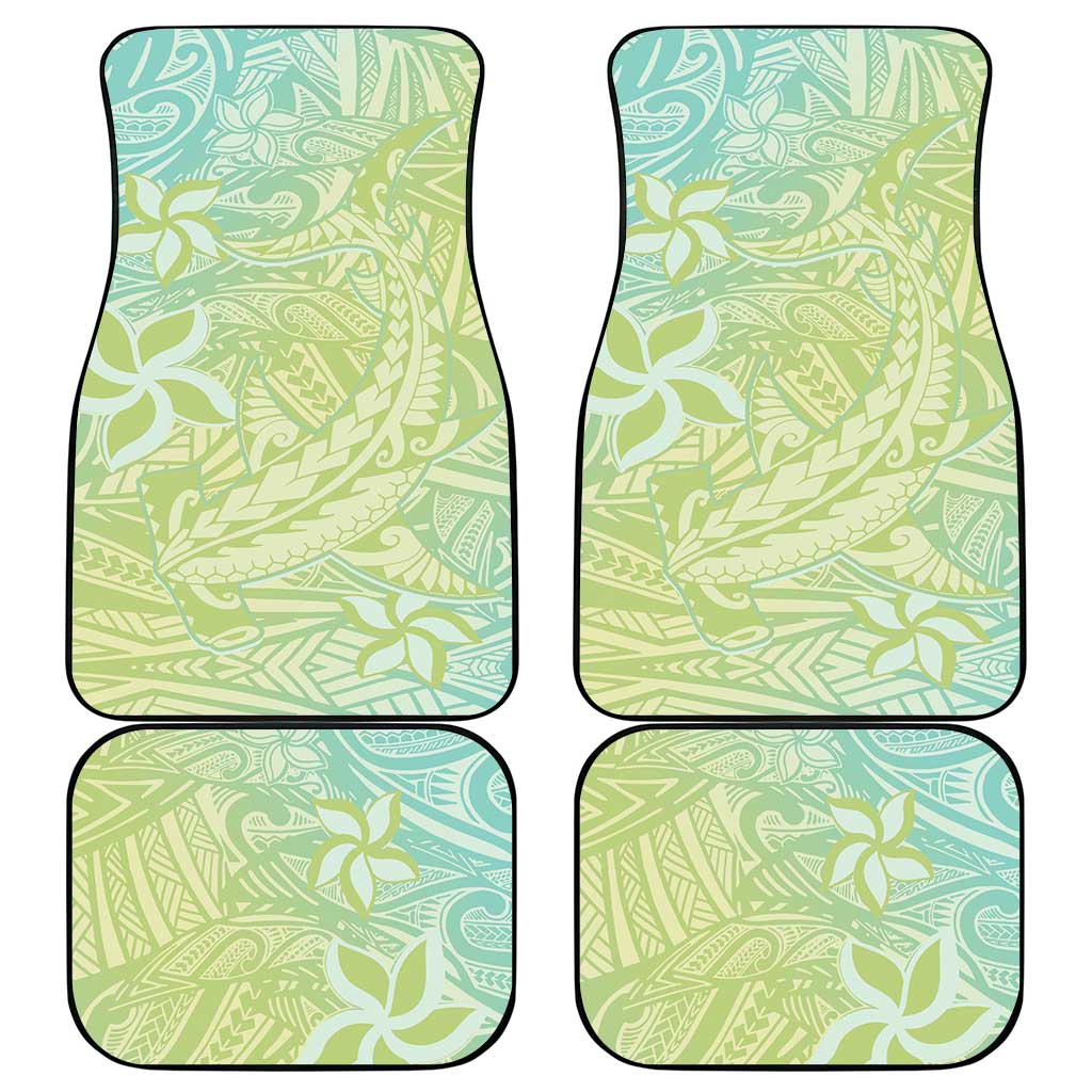 Baby Green Gradient Polynesia Car Mats Hawaiian Tribal Hammerhead Shark Tattoo