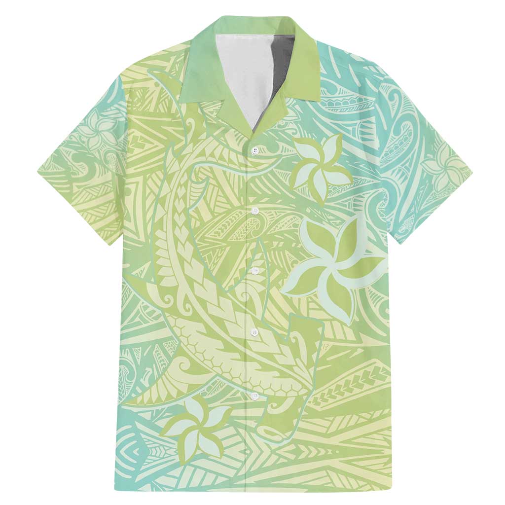 Baby Green Gradient Polynesia Family Matching Mermaid Dress and Hawaiian Shirt Hawaiian Tribal Hammerhead Shark Tattoo