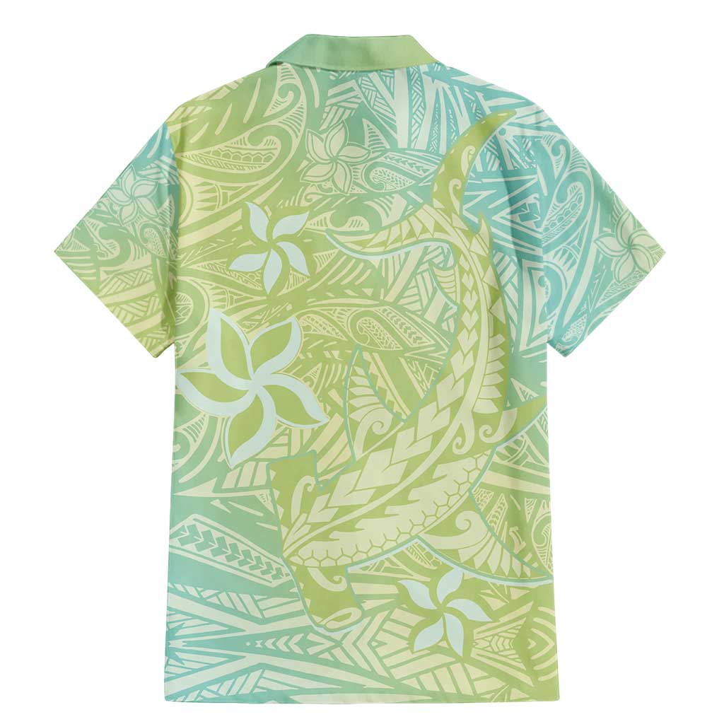 Baby Green Gradient Polynesia Family Matching Mermaid Dress and Hawaiian Shirt Hawaiian Tribal Hammerhead Shark Tattoo