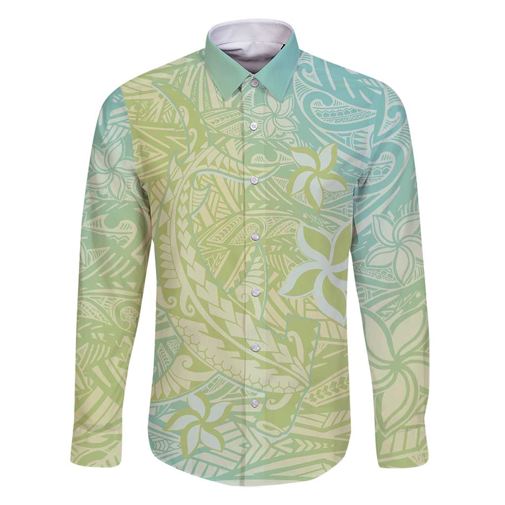 Baby Green Gradient Polynesia Family Matching Mermaid Dress and Hawaiian Shirt Hawaiian Tribal Hammerhead Shark Tattoo