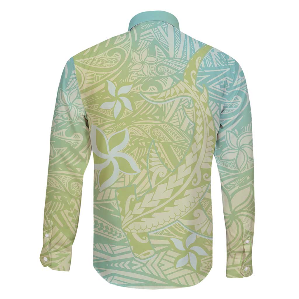 Baby Green Gradient Polynesia Family Matching Mermaid Dress and Hawaiian Shirt Hawaiian Tribal Hammerhead Shark Tattoo