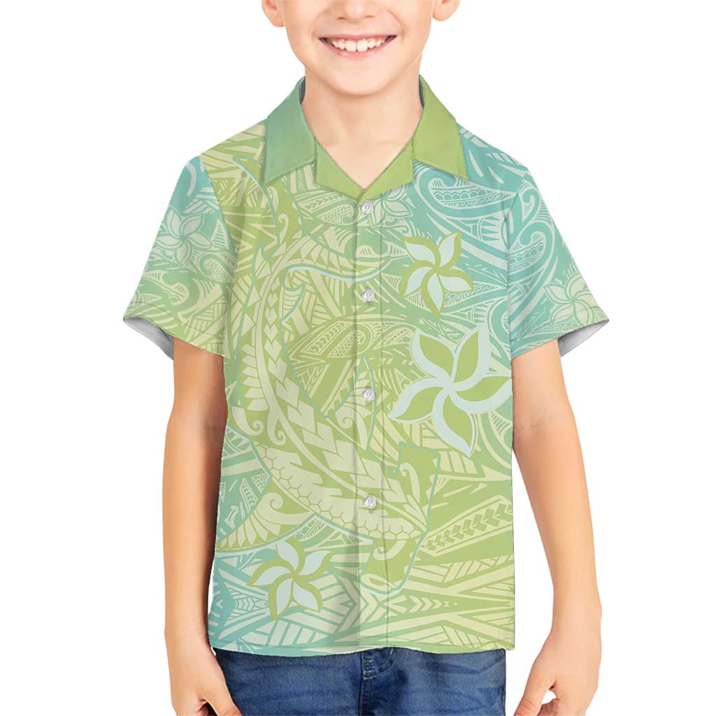 Baby Green Gradient Polynesia Family Matching Tank Maxi Dress and Hawaiian Shirt Hawaiian Tribal Hammerhead Shark Tattoo