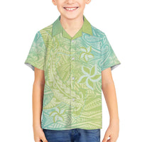 Baby Green Gradient Polynesia Family Matching Tank Maxi Dress and Hawaiian Shirt Hawaiian Tribal Hammerhead Shark Tattoo