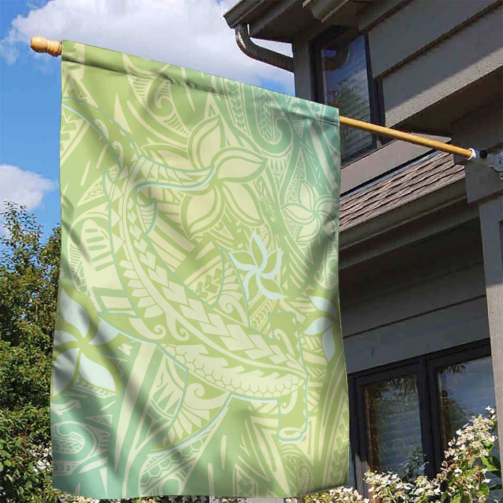 Baby Green Gradient Polynesia Garden Flag Hawaiian Tribal Hammerhead Shark Tattoo LT14 - Polynesian Pride
