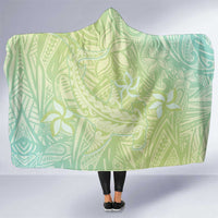 Baby Green Gradient Polynesia Hooded Blanket Hawaiian Tribal Hammerhead Shark Tattoo LT14 One Size Baby Green - Polynesian Pride