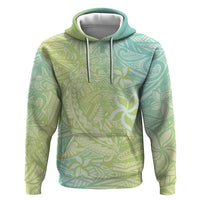 Baby Green Gradient Polynesia Zip Hoodie Hawaiian Tribal Hammerhead Shark Tattoo