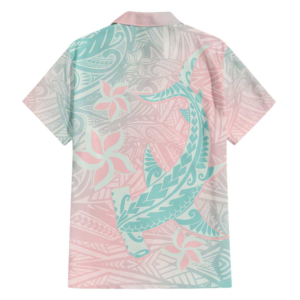 Baby Pink Gradient Polynesia Family Matching Summer Maxi Dress and Hawaiian Shirt Hawaiian Tribal Hammerhead Shark Tattoo