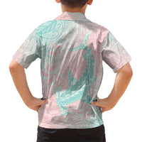 Baby Pink Gradient Polynesia Family Matching Tank Maxi Dress and Hawaiian Shirt Hawaiian Tribal Hammerhead Shark Tattoo