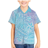 Baby Blue Gradient Polynesia Family Matching Mermaid Dress and Hawaiian Shirt Hawaiian Tribal Hammerhead Shark Tattoo