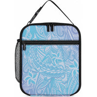 Baby Blue Gradient Polynesia Lunch Bag Hawaiian Tribal Hammerhead Shark Tattoo LT14 10.2 × 8.3 × 4.3 inch Baby Blue - Polynesian Pride