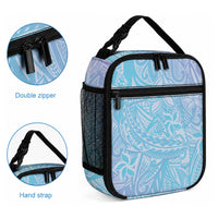 Baby Blue Gradient Polynesia Lunch Bag Hawaiian Tribal Hammerhead Shark Tattoo LT14 - Polynesian Pride