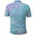 Baby Blue Gradient Polynesia Polo Shirt Hawaiian Tribal Hammerhead Shark Tattoo