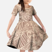 Pink Gradient Polynesia Family Matching Mermaid Dress and Hawaiian Shirt Hawaiian Tribal Hammerhead Shark Tattoo