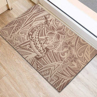 Pink Gradient Polynesia Rubber Doormat Hawaiian Tribal Hammerhead Shark Tattoo