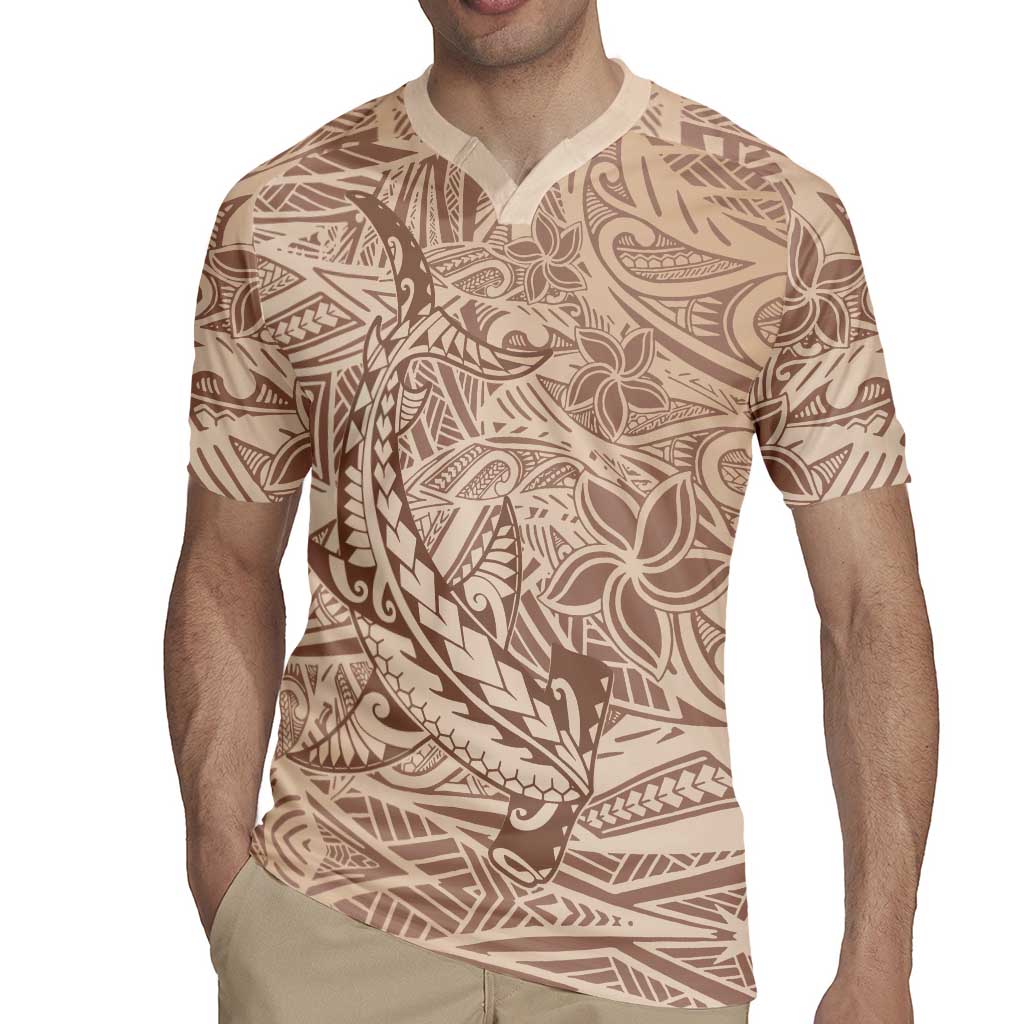 Pink Gradient Polynesia Rugby Jersey Hawaiian Tribal Hammerhead Shark Tattoo