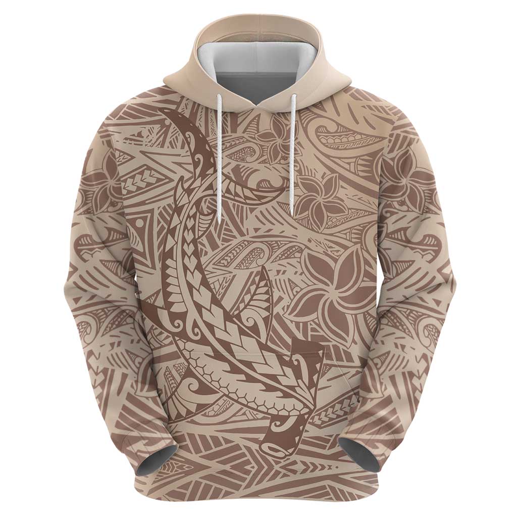 Pink Gradient Polynesia Zip Hoodie Hawaiian Tribal Hammerhead Shark Tattoo