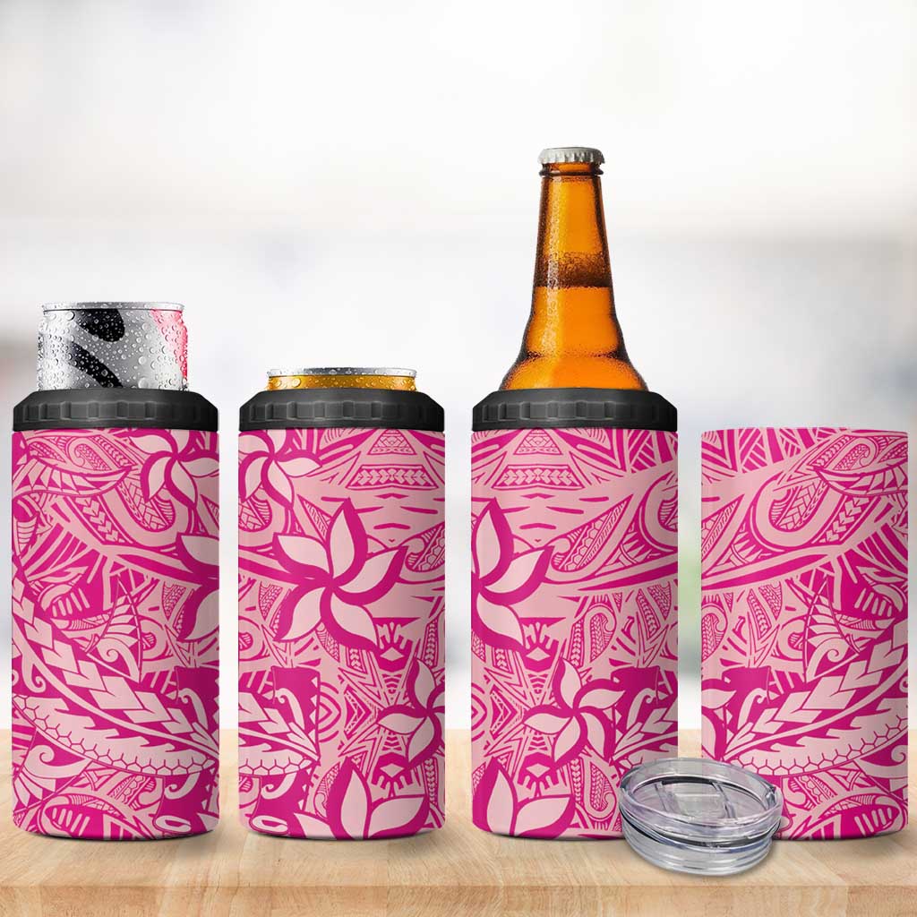 Beige Gradient Polynesia 4 in 1 Can Cooler Tumbler Hawaiian Tribal Hammerhead Shark Tattoo