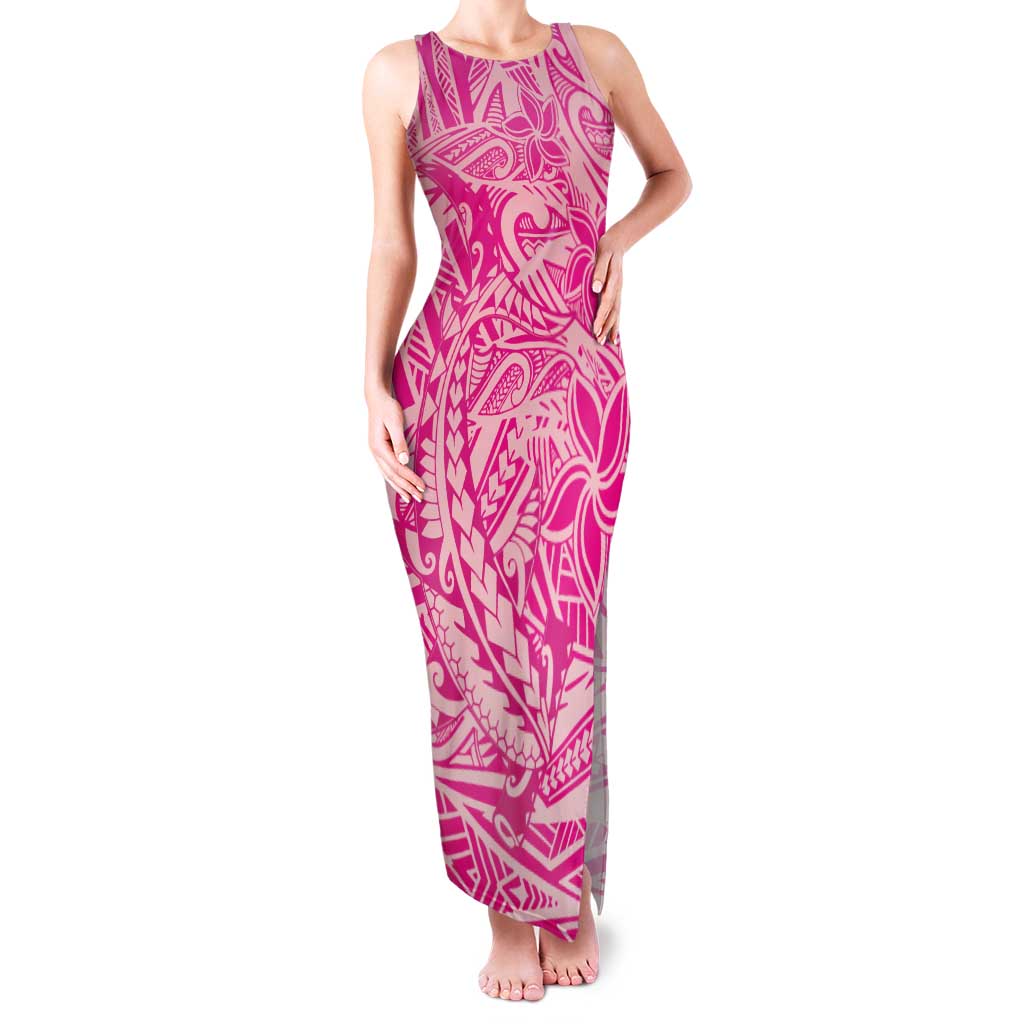 Beige Gradient Polynesia Family Matching Tank Maxi Dress and Hawaiian Shirt Hawaiian Tribal Hammerhead Shark Tattoo