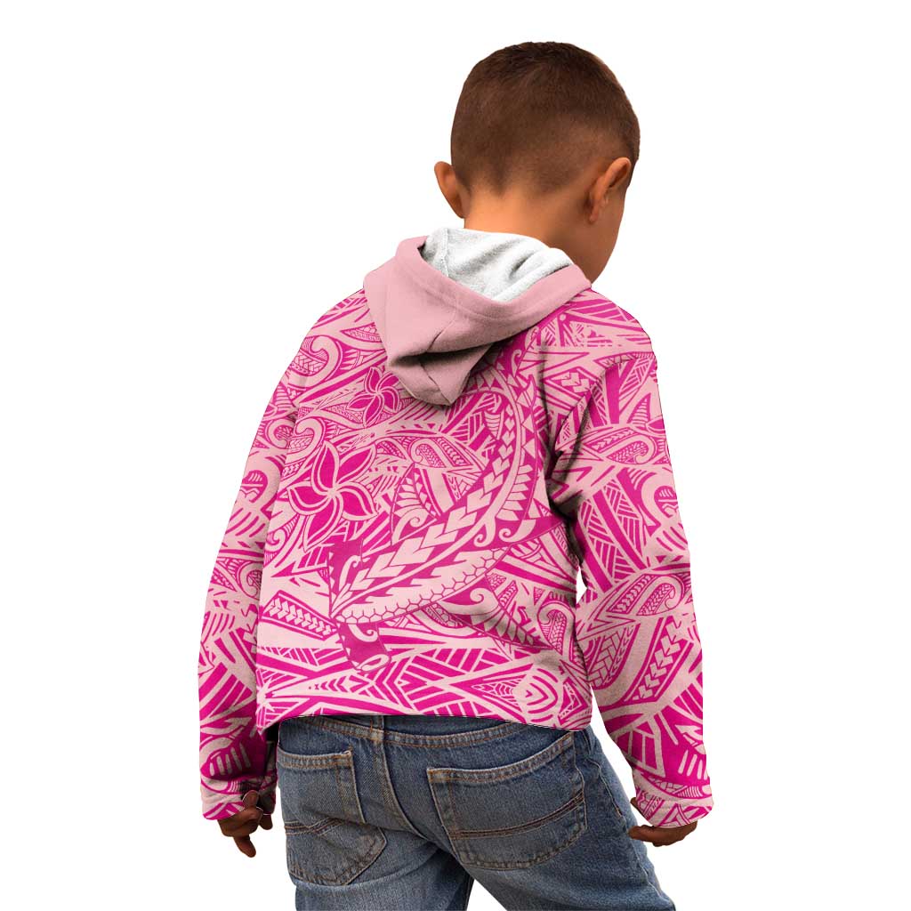 Beige Gradient Polynesia Kid Hoodie Hawaiian Tribal Hammerhead Shark Tattoo