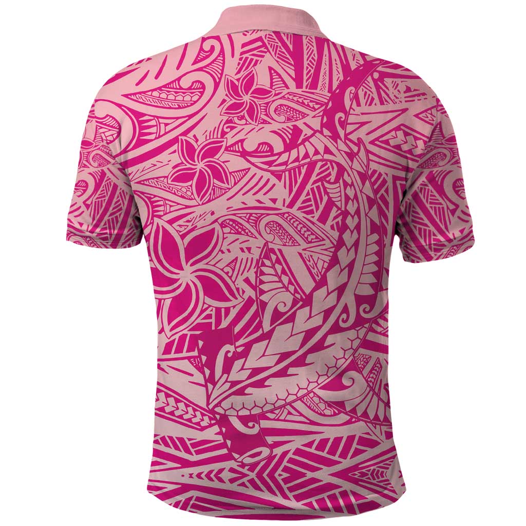 Beige Gradient Polynesia Polo Shirt Hawaiian Tribal Hammerhead Shark Tattoo